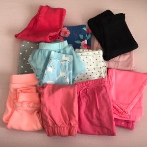 Lot of 13 pants and leggings 0-3m girl